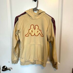 Kappa Beige Hoodie with Maroon Details